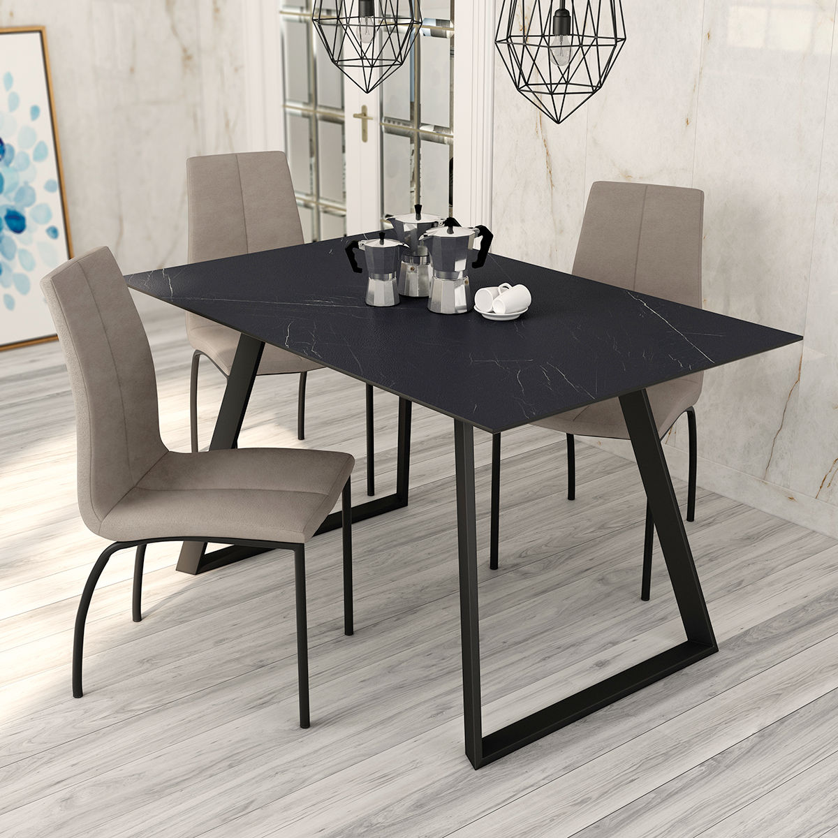 Mesa comedor cuadrada 90x90 extensible Sidney 