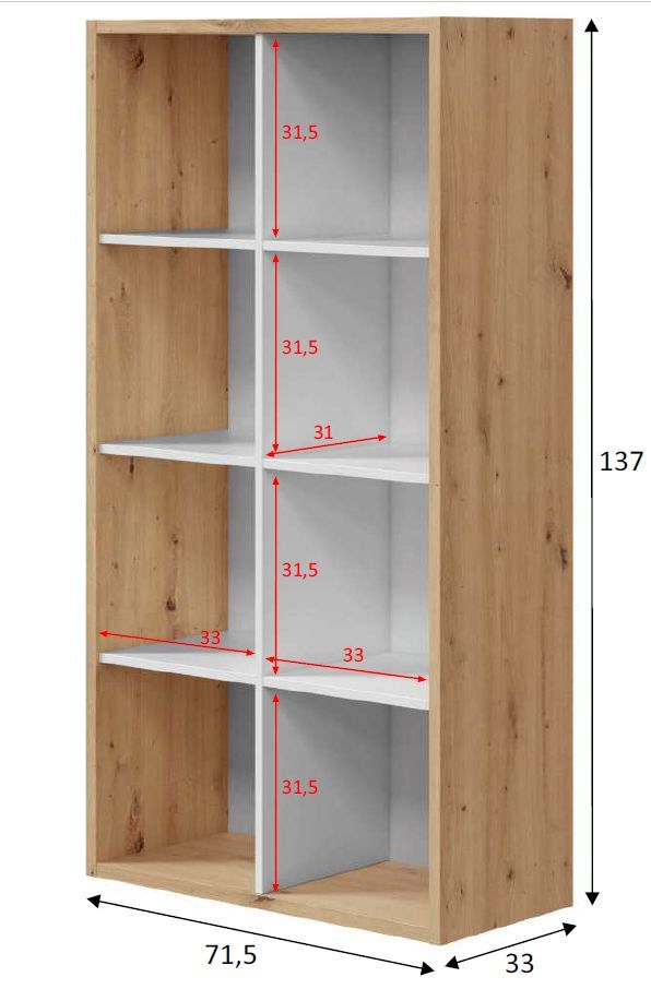 Estantería cubo 2 baldas de madera