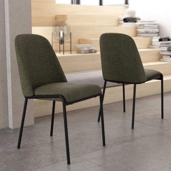 Silla tapizada Atlanta color verde 4 unidades - KitMuebles.com