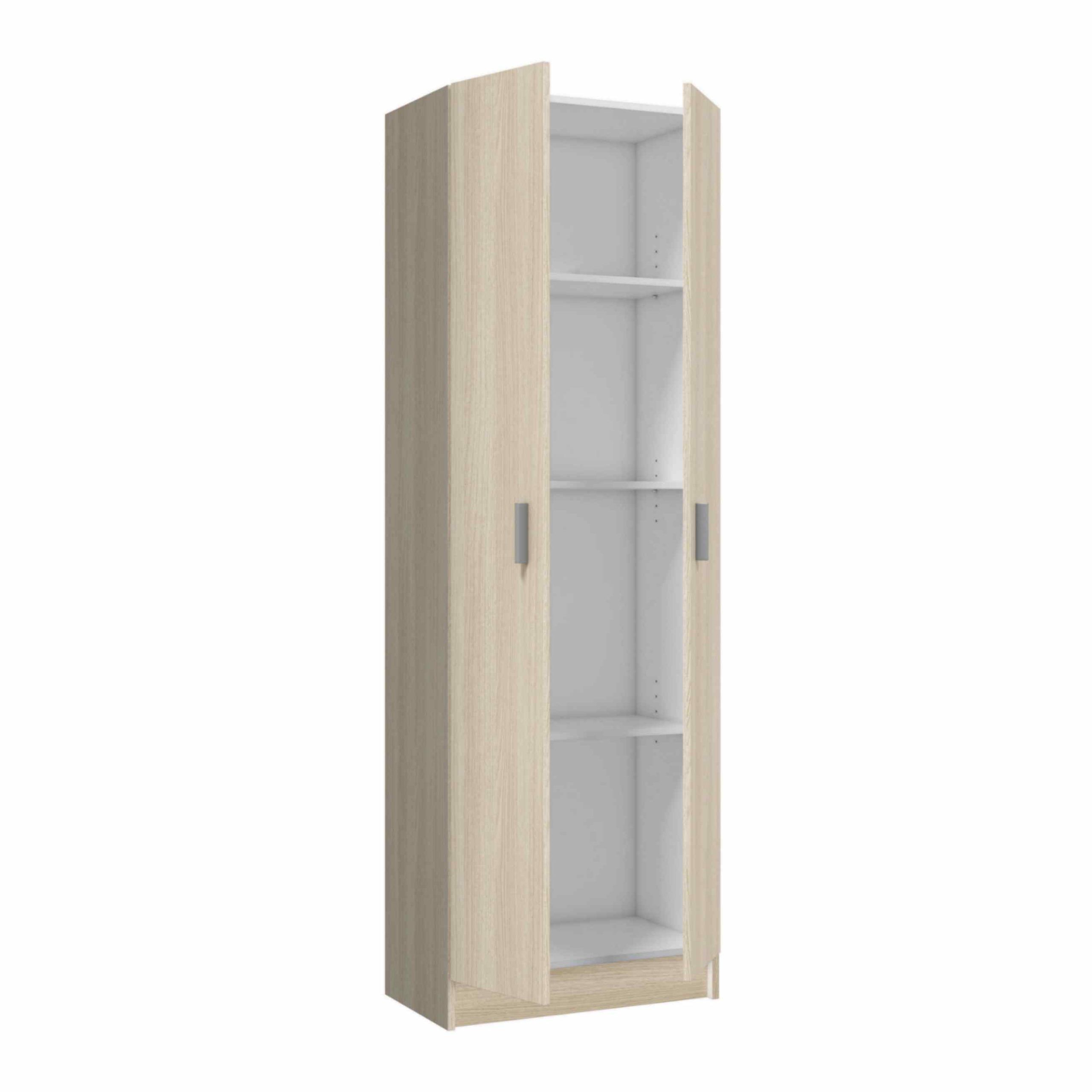 Armario, 2 puertas y 3 estantes color roble natural beige 141x86x40 FLAK