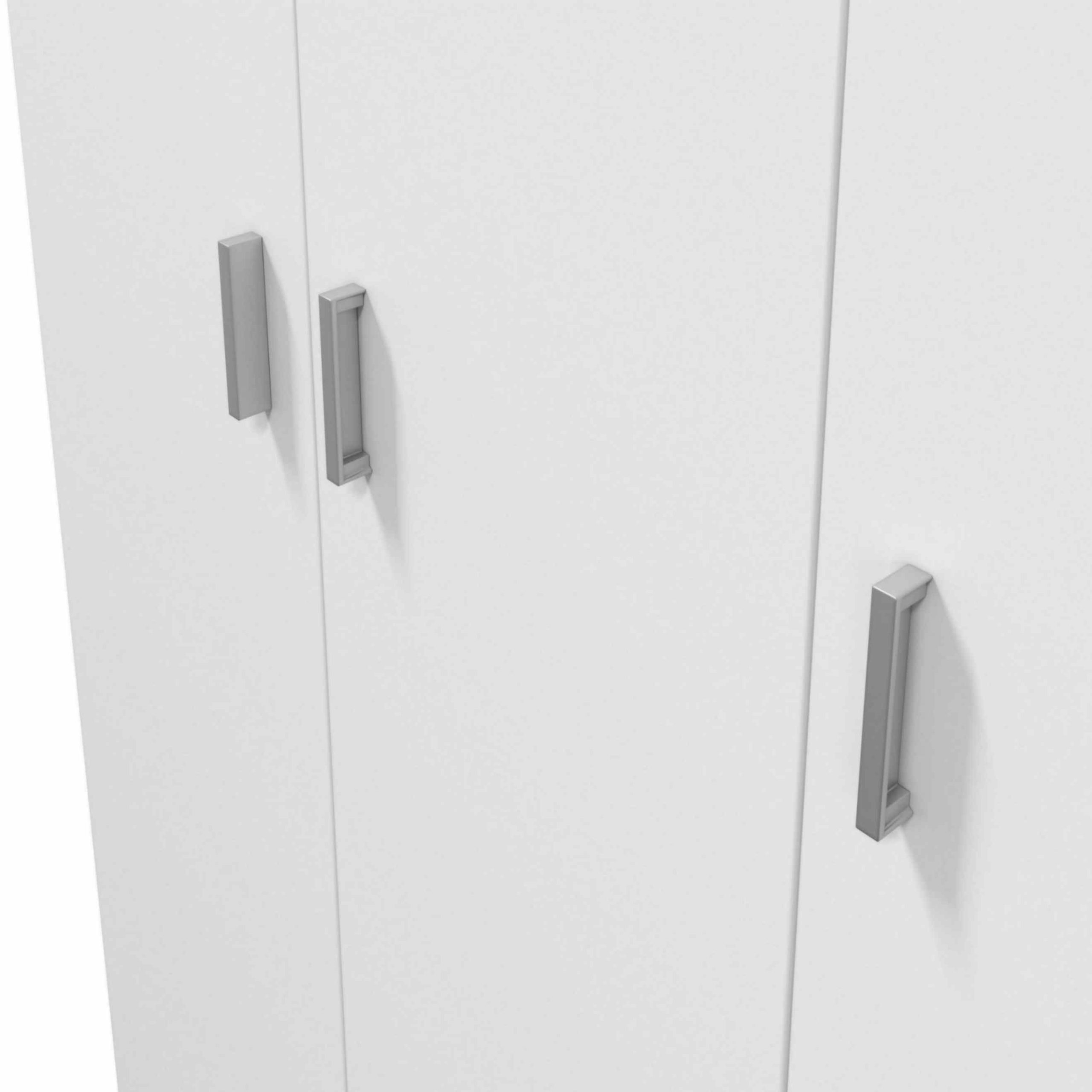 Armario auxiliar 3 puertas armario escobero grande color blanco 180x109x37  cm