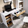 Mesa escritorio Sim 1 cajón y estantes laterales DEKIT-KITmuebles