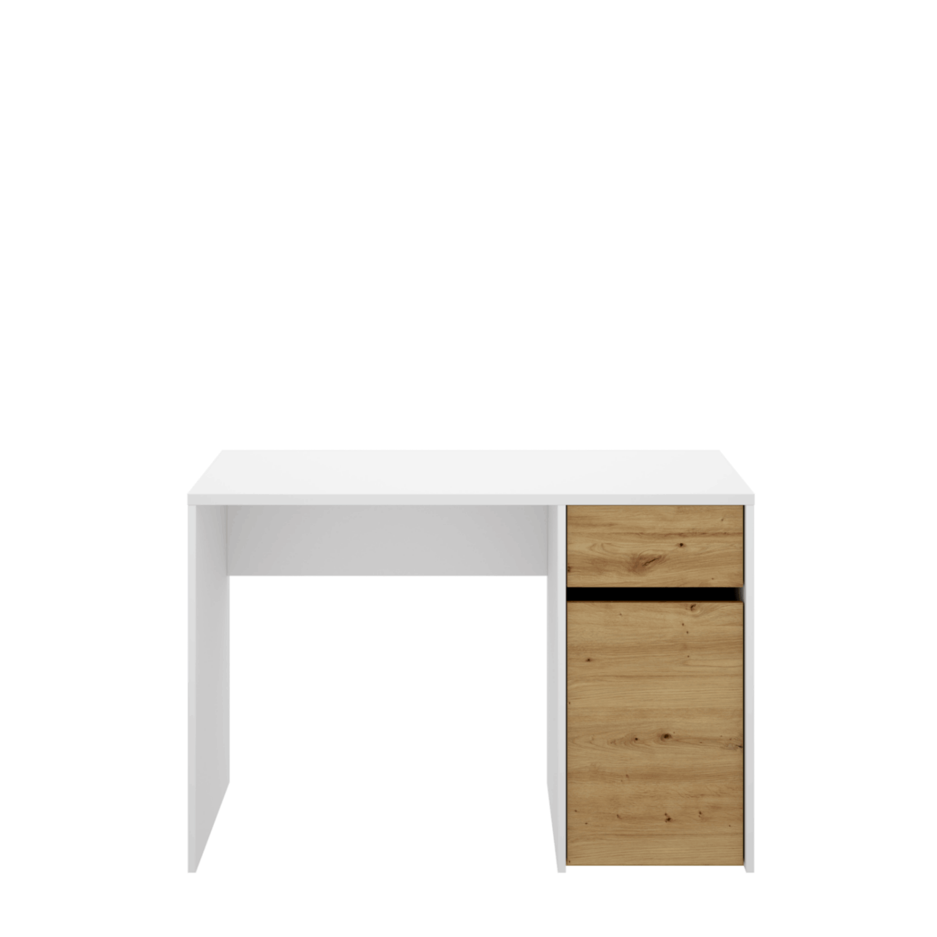 Mesa de escritorio Cala 1 puerta+1 cajón+1 módulo blanco artik 75x108x50 cm