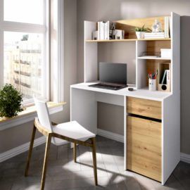 Mesa escritorio Sim 1 cajón y estantes laterales 
