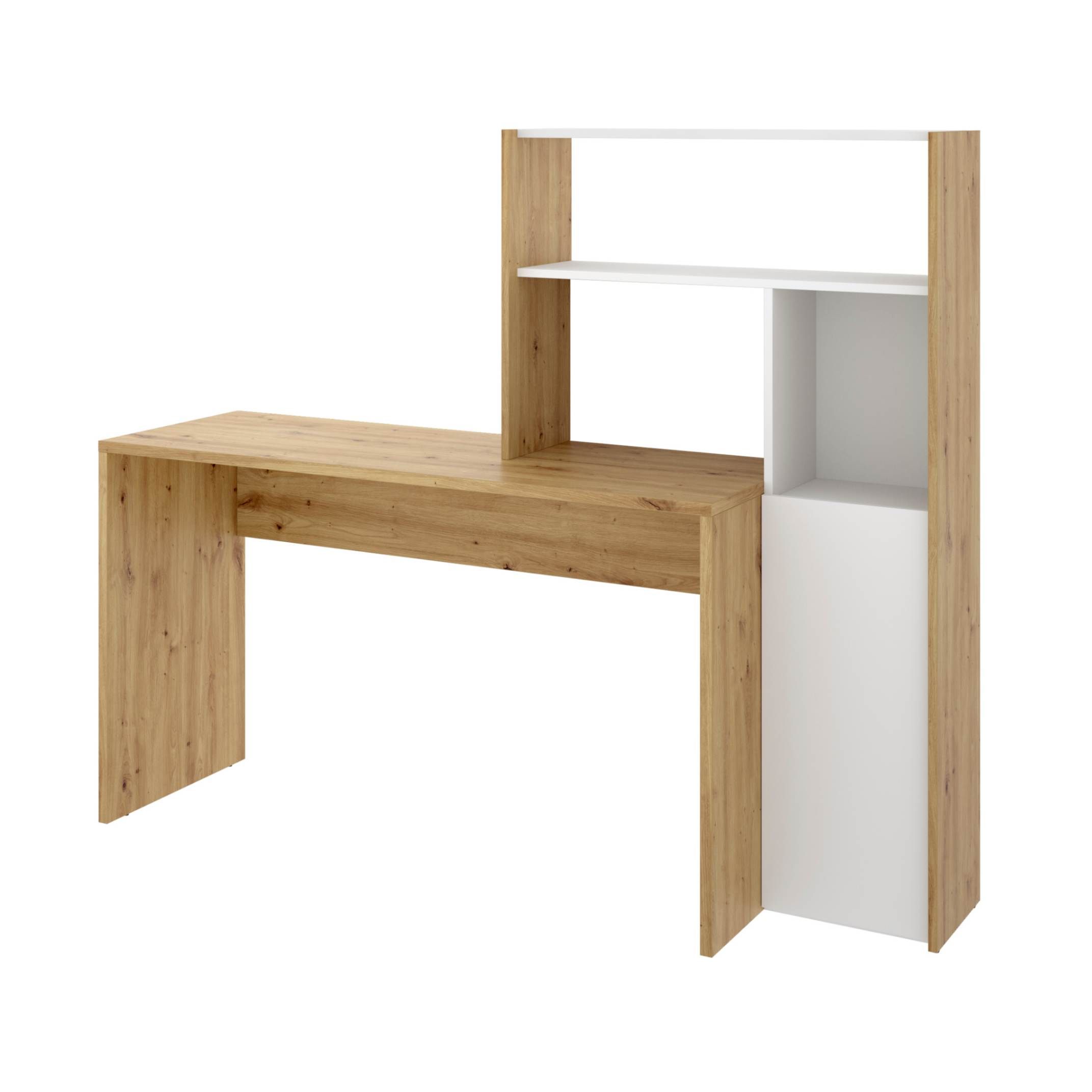 Mesa de Centro SKRAUT HOME Wind con Puertas (Roble - Melamina - 92 x 50 x  45 cm)