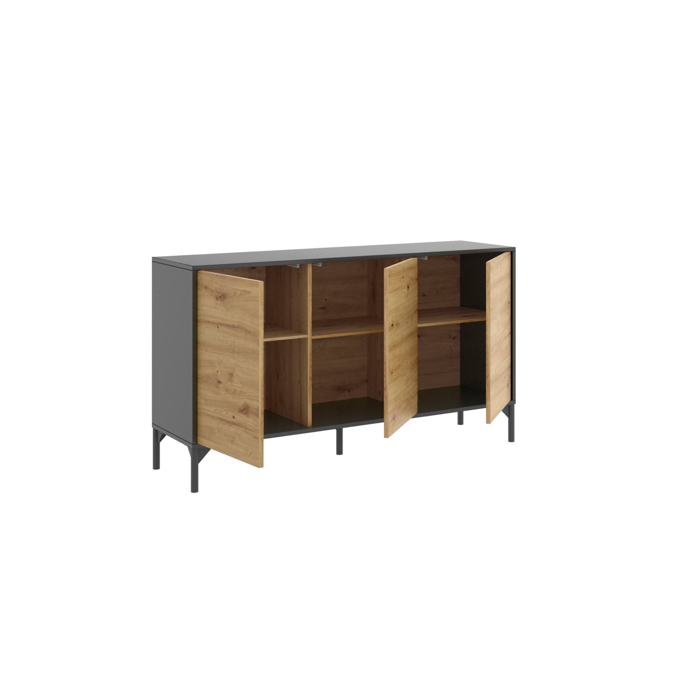 Mueble Bajo TV 133cm Lak Nordic y Grafito.