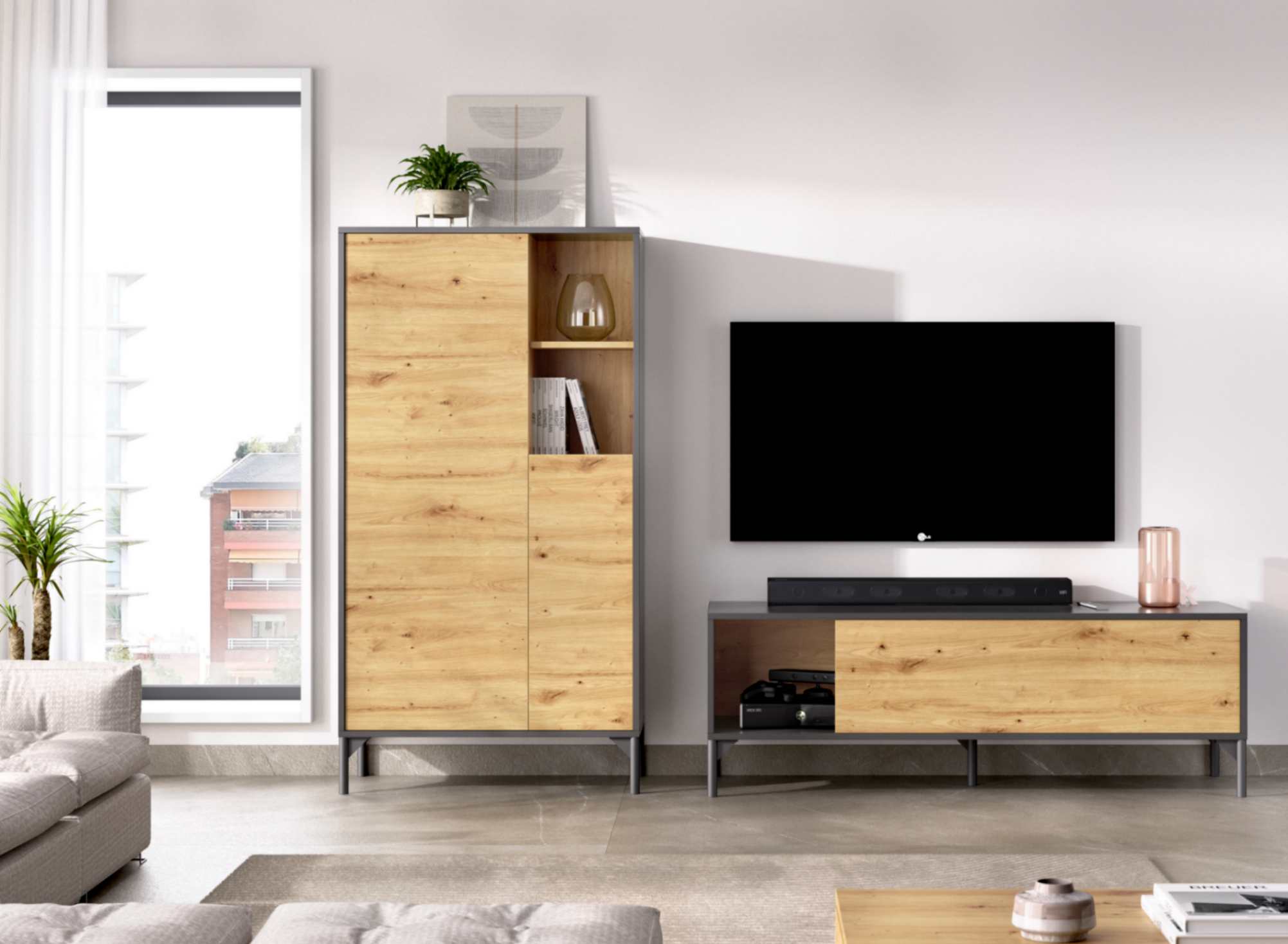 ▷ MUEBLE DE TV BAJO de diseño en madera de calidad