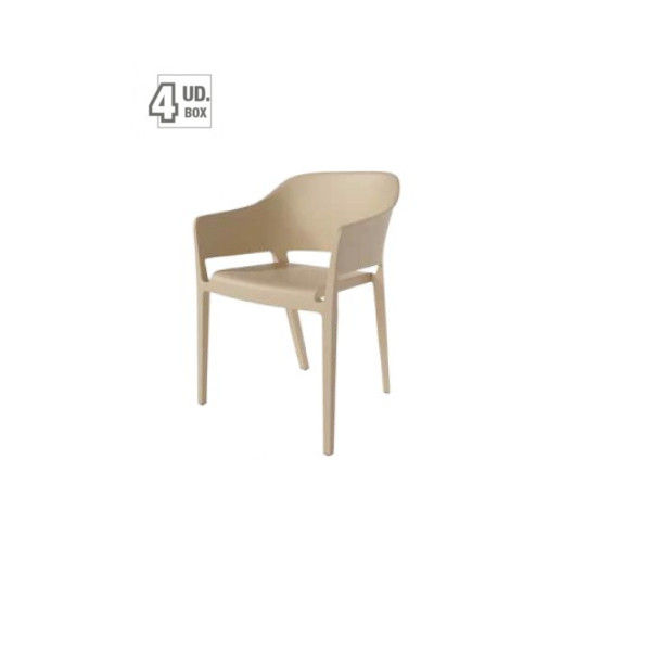 Silla Blanca de Polipropileno y Patas Cromadas 49,5x50x82 cm