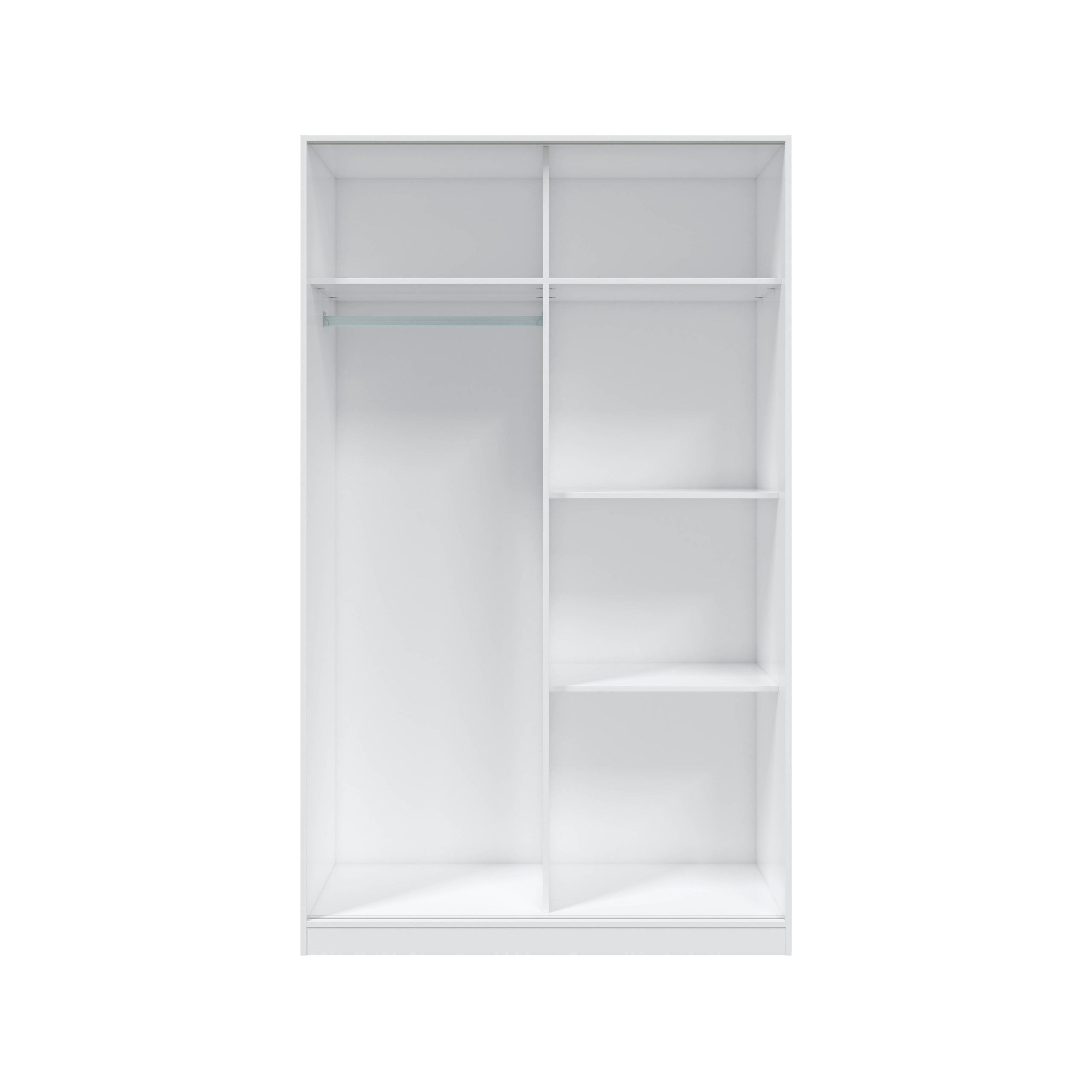 Armario de 2 Puertas Correderas, Barra de Colgar y Estantes, Armario para  Dormitorio, Modelo Top 120, Acabado en Blanco Artik y Cemento, Medidas: 120