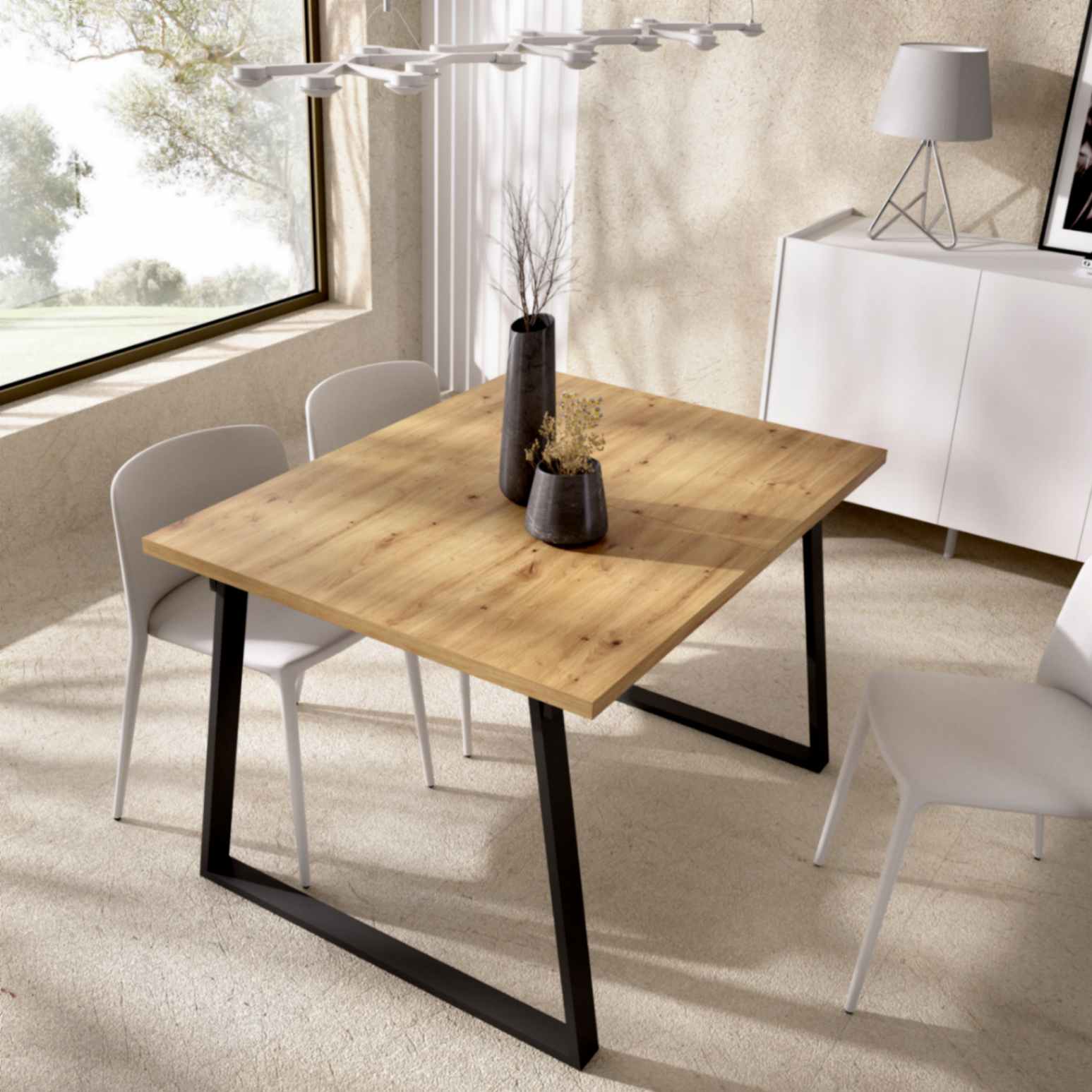 Mesa comedor extensible nórdica