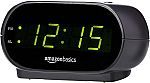 Amazon Basics Small Digital Oval Alarm Clock w/ LED Display