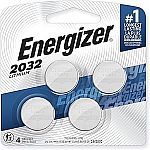 4-Pack Energizer CR2032 3V Lithium Coin Batteries