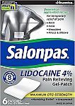 6-Ct Salonpas Lidocaine 4% Pain Relieving Gel-Patch