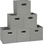 6-Pk 11" Household Essentials Foldable Fabric Storage Bins w/ Handles