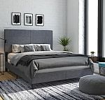 DHP Janford Upholstered Bed with Adjustable Headboard, Queen