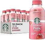 12-packs Starbucks Pink Drink, Strawberry Acai with Coconut Milk, 14oz Bottles