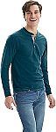 Hanes Men's BeefyT Henley Cotton Long Sleeve Shirts