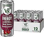 2 x 12 pack V8 +Energy Sparkling Black Cherry Juice Energy Drink