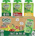 12-Count GoGo squeeZ Organic Applesauce and Fruit Puree, Variety Pack 3.2 oz