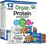 12-pack 1.41 Oz Orgain Organic Vegan Protein Bars, Chocolate Chip Cookie Dough