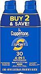 2-pack 5.5 Oz Coppertone Sport Sunscreen Spray SPF 30