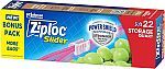 22-Ct Ziploc Quart Food Storage Slider Bags