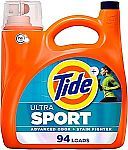 4-Ct 132-Oz Tide Plus Febreze Sport Odor Defense Liquid Laundry Detergent