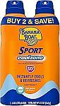 4-pack Banana Boat Sport Performance Cool Zone SPF 50 Sunscreen Spray 6oz.