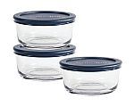 3-Pack Anchor Hocking 2-Cup Round Glass Food Storage Containers