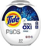 4 × 57-Count Tide PODS Ultra OXI Free Laundry Detergent Pacs