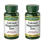 2 x 100 Count Nature's Bounty Calcium Magnesium & Zinc Caplets