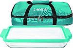 3-Qt Anchor Hocking Glass Rectangular Baking Dish w/ TrueFit Lid & Tote