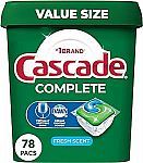 78-Count Cascade Complete Dishwasher Pods
