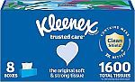 8-Pack 200-Count Kleenex Trusted Care Facial Tissues