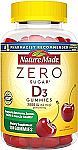 110 Counts Nature Made Zero Sugar Vitamin D3 Gummies