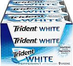 9-Pack 16-Count Trident White Sugar Free Gum (Peppermint)
