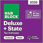 H&R Block Tax Software Deluxe + State 2025