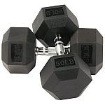 BalanceFrom Rubber Encased Hex Dumbbells, 50 lbs Pair