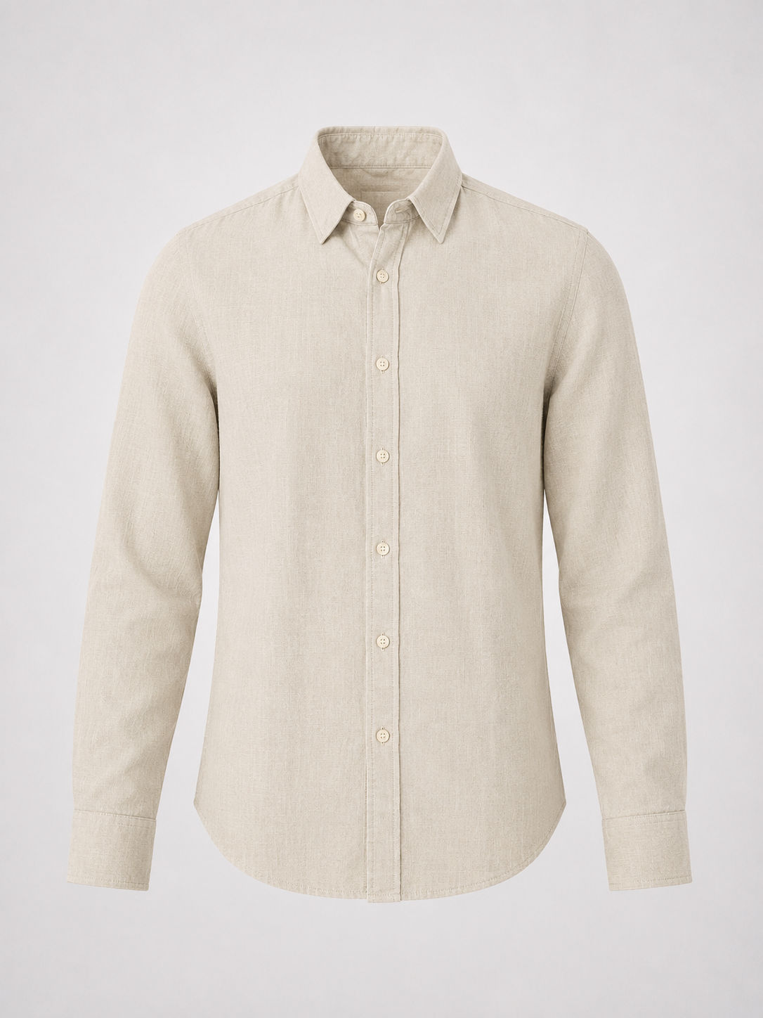 Stone Beige Linen Shirt - 1055