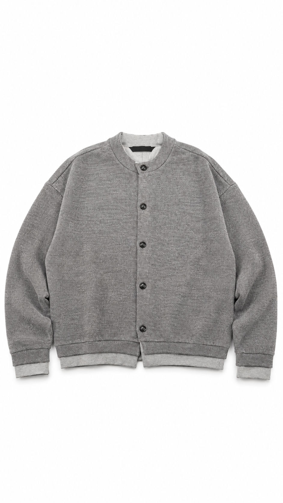 Grey Mélange Knit Button Cardigan