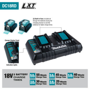 Makita 18V LXT® Lithium‑Ion Dual Port Rapid Optimum Charger