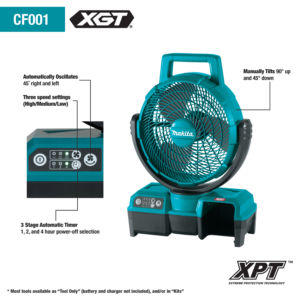 Makita 40V max XGT® Cordless/Corded 9‑1/4" Fan, Tool Only