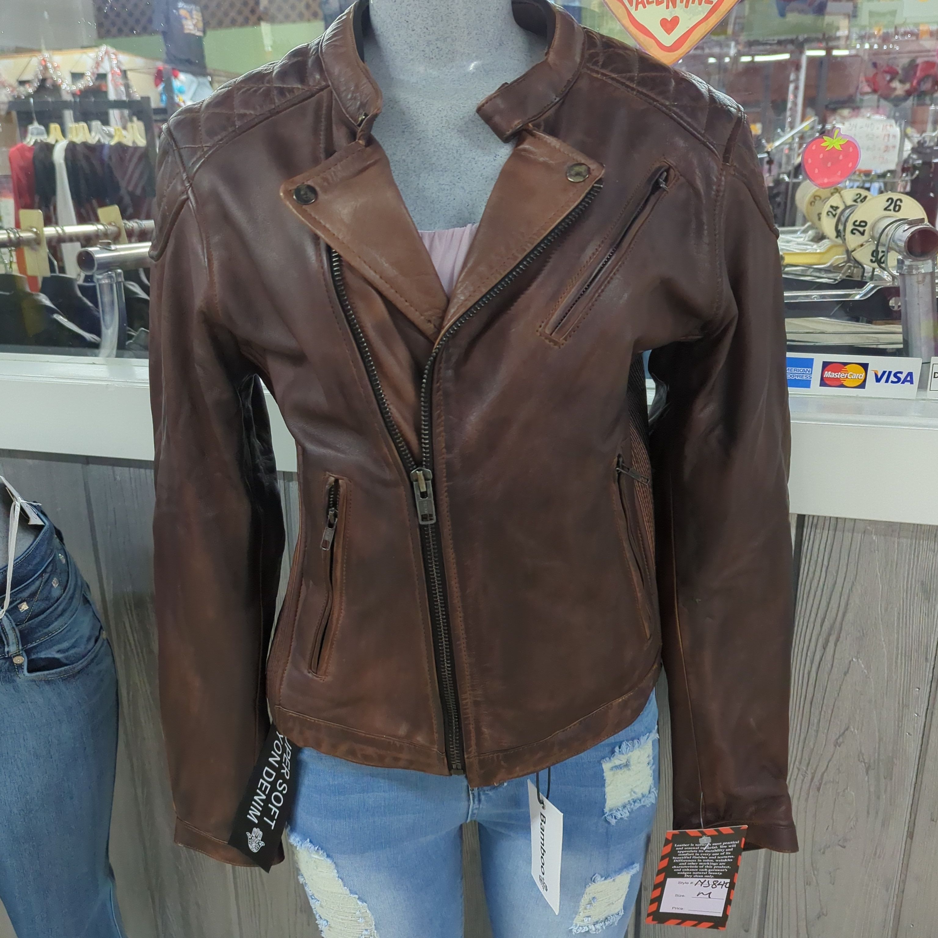 Brown ladies Riding leather jacket