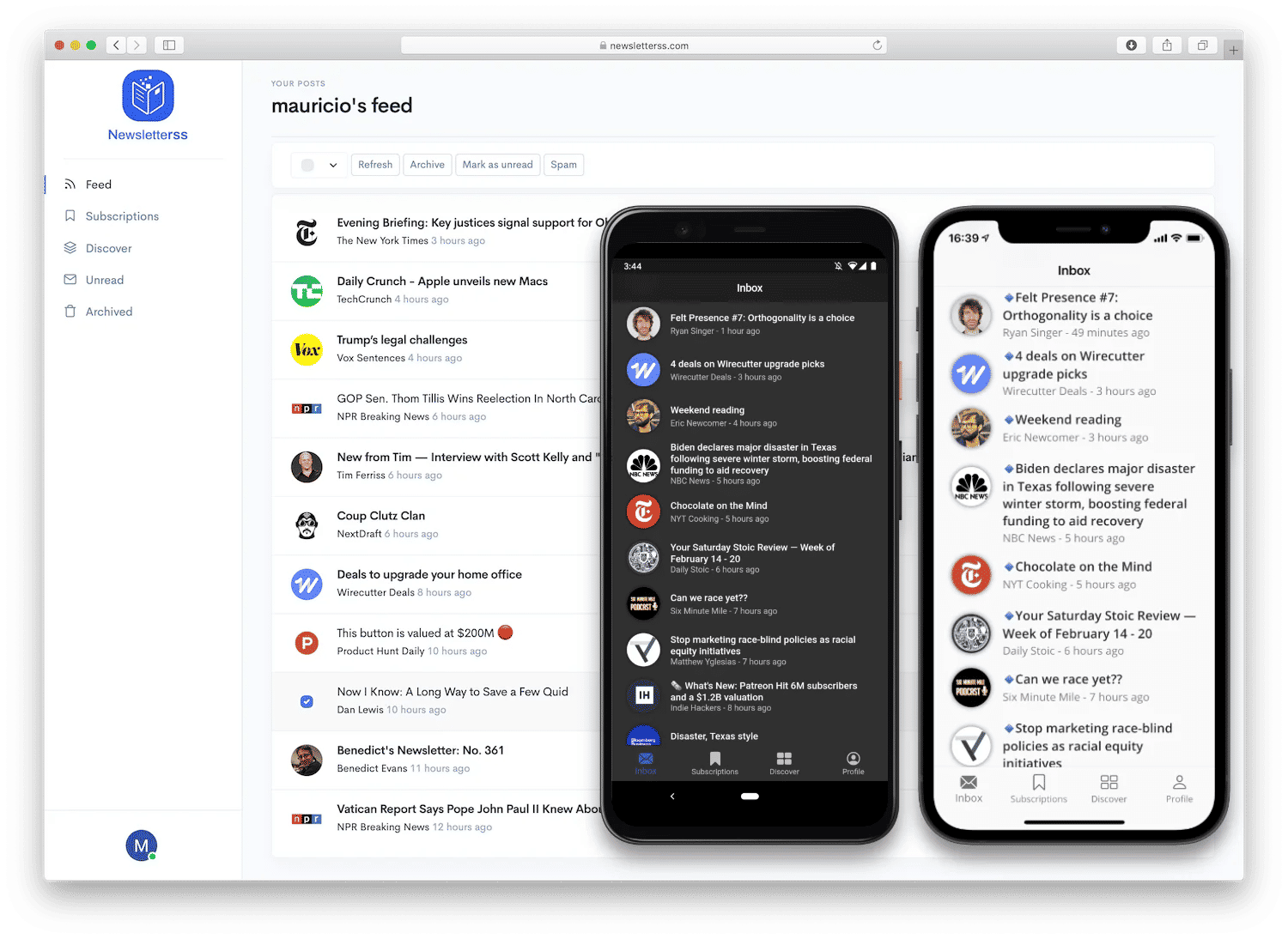 Newsletterss screenshot