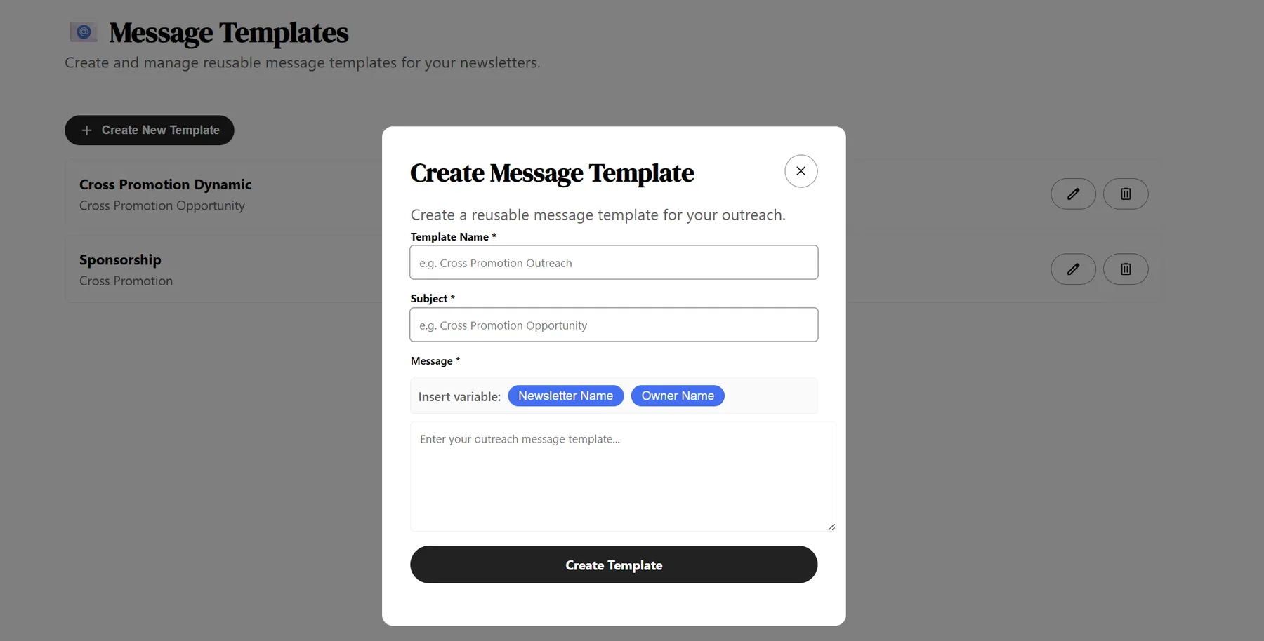 Message Templates