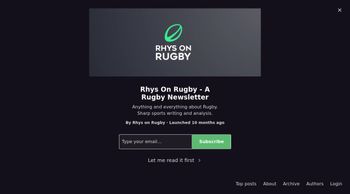Rhys On Rugby image