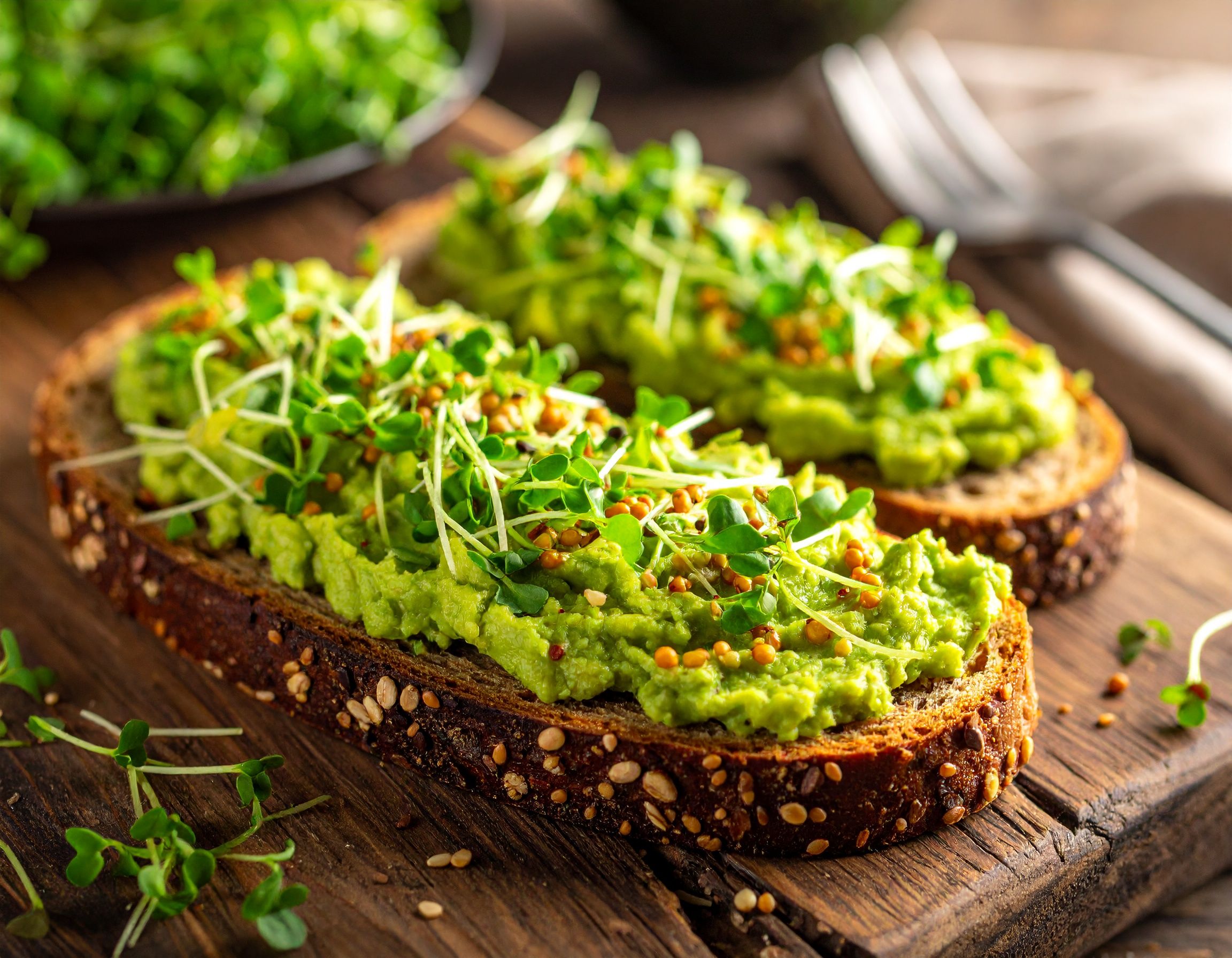 Avocado Toast with Mustard Microgreens