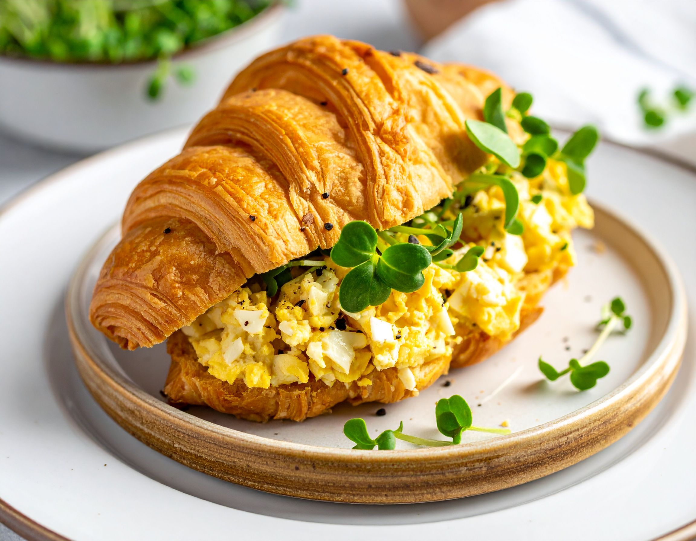 Egg Salad Sandwich with Sunflower Microgreens