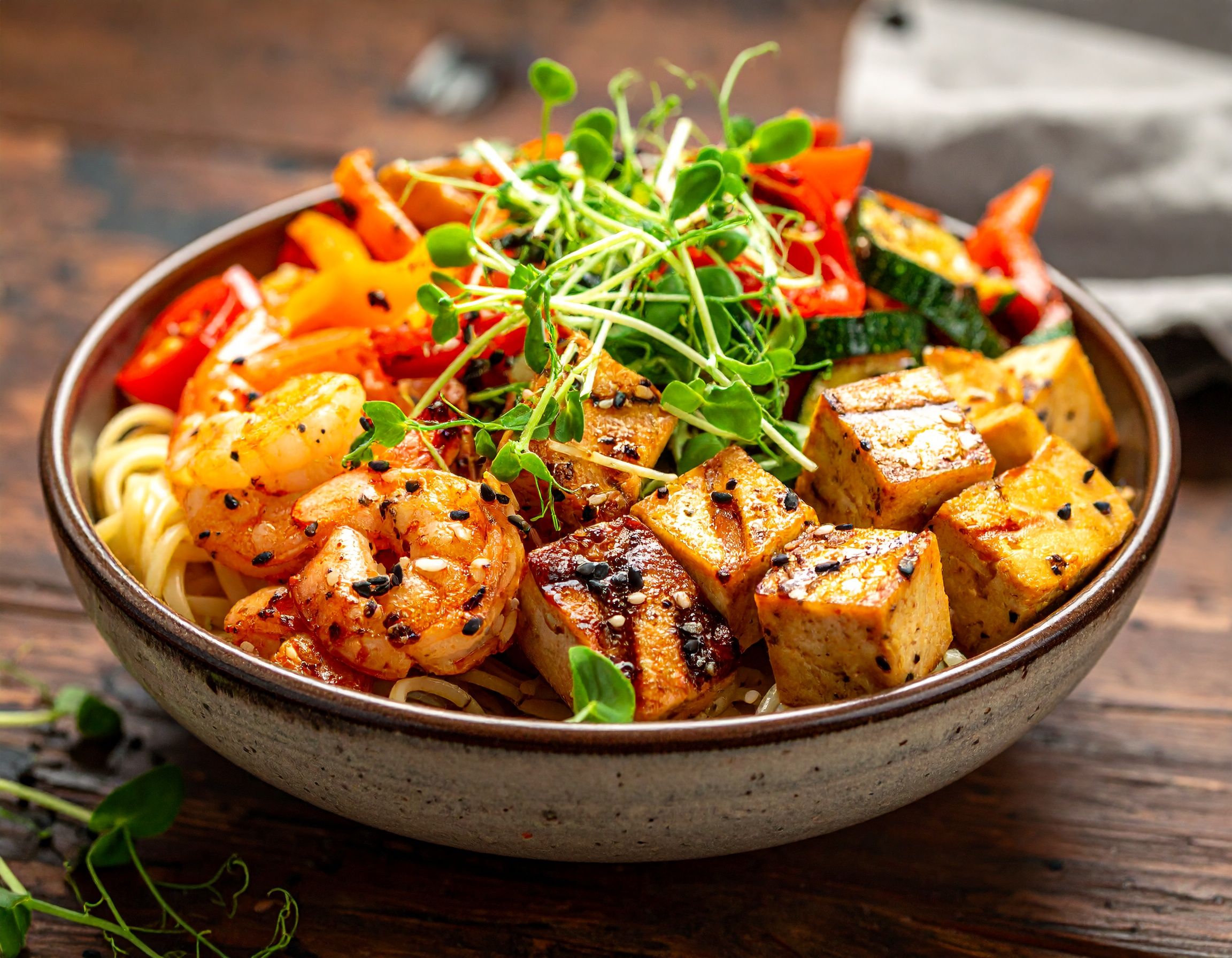 Grilled Protein Bowl with Microgreens