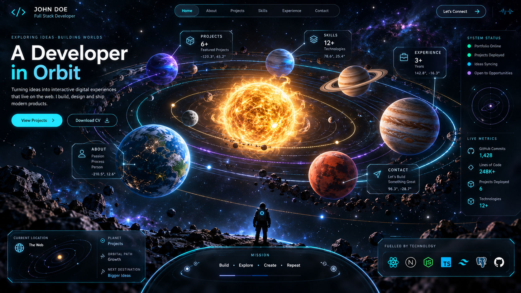 From Sci-Fi to Software: How We Built a Keplerian Solar System 3D Portfolio in WebGL